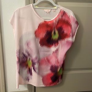 Ted Baker cap sleeve top. Size 2. Previously owned